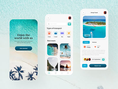 Travel agency mobile app design.