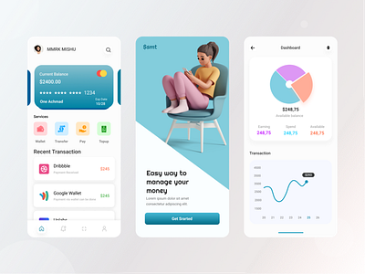 E-wallet mobile app.