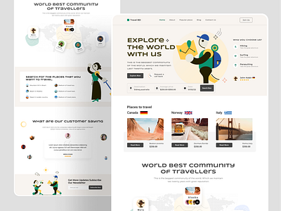 Landing page travel agency.