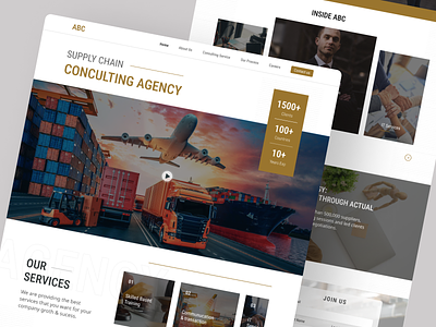 Landing page of supply chain consulting agency.
