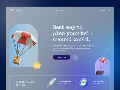 Travel agency landing page.