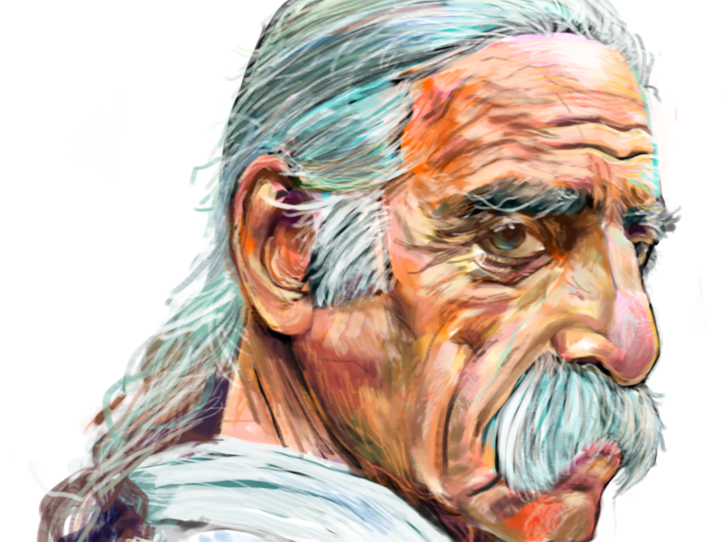 "Old Snake/Bahram" portrait painting humans of new york