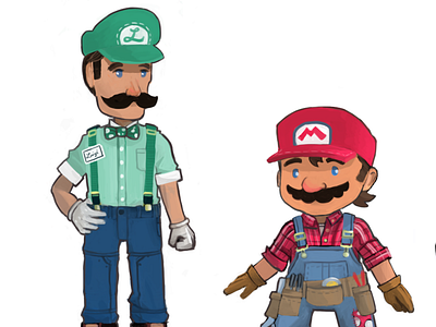 Super Mario Redesign Part 1 (2013) concept luigi mario nintendo peach redesign toad