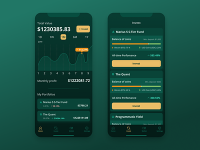 Ember Found card chart crypto mobile money schedule ui ux