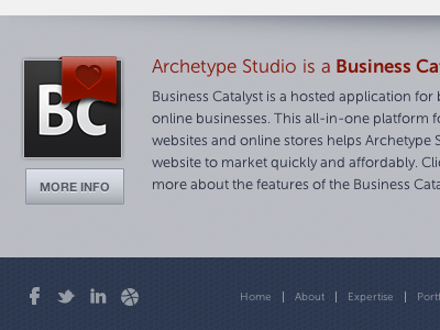Archetype Website Footer business catalyst web design website