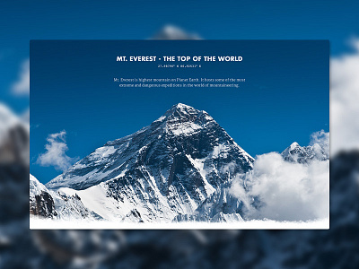 Mt. Everest site everest hero nature ui ux web