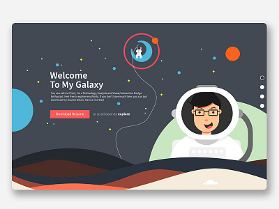 Personal Web pt.1 (of 4) flat design illustration personal website space