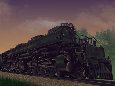 Commission of Union Pacific 4014 "Big Boy" Train 2d art design illustration technical illustration