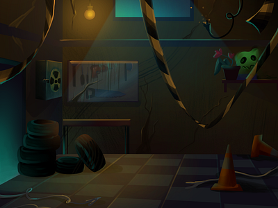 Garage stylized background