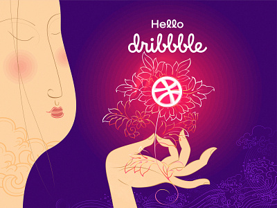 Hello Dribbble мину зээ... Ялдам бай! design hellodribbble vector