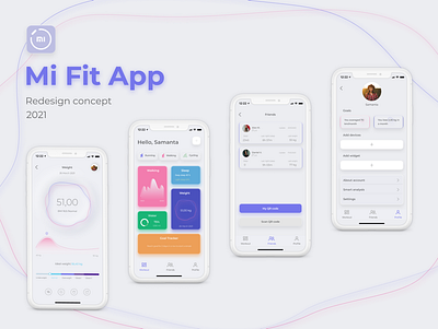 Mi Fit App Redesign Concept app design design figma ios app logo mi fit app mobile app redesign sport app ui ui ux ui ux design ux