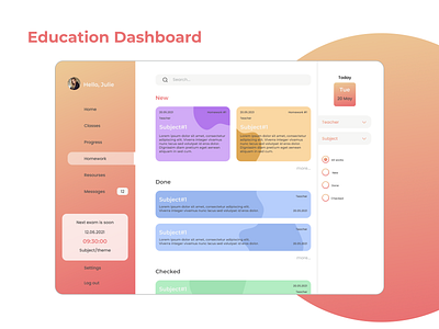 Education Dashboard dashboard design education dashboard figma ui ui ux ui ux design webdesign