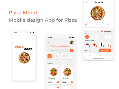PIZZA MOOD | Mobile Design App Concept for Pizza app design design figma food app food delivery ios app logo mobile app pizza app ui ui ux ui ux design