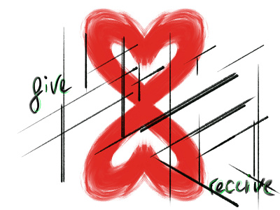 Give LOVE = Receive LOVE design logo