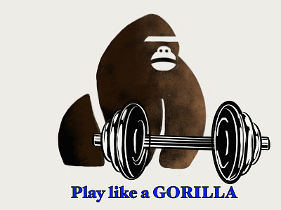 Play like a Gorilla animals design illustration logo
