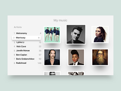 TV app design interface music tv tvos ui ux