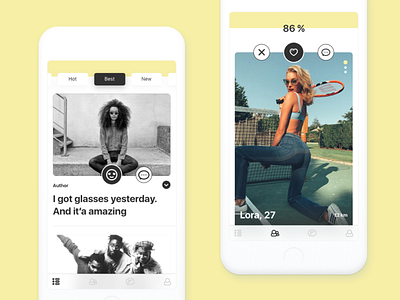 Lol or Not datingapp interface ios mobile ui ux