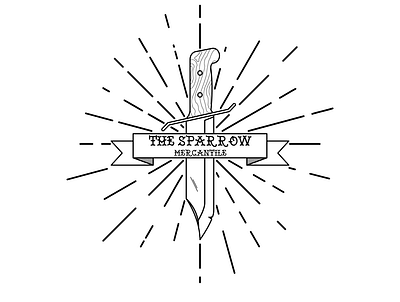 The Sparrow Knife branding design illustration vector