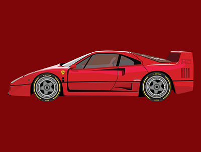 Ferrari F40 Illustration graphic design illustration