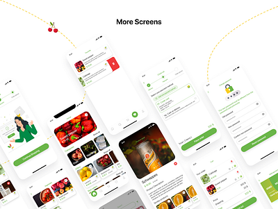 More screens design grocery grocery app prototype shop shopping showcase typography ui design ux design