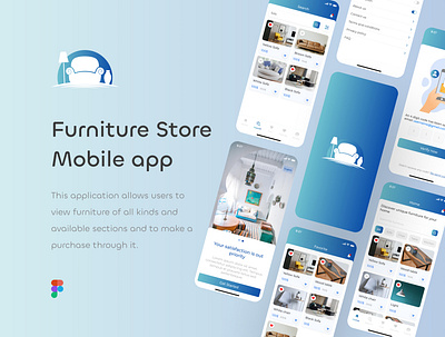 Furniture Store Mobile app 💙 3d animation app branding design furniture graphic design logo motion graphics online page screen shop shopping store ui ui design ux design