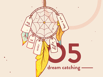 Fuelling Creativity: Dream Catching branding dream catcher dreams guide icon illustration positive print progress simple social impact vector