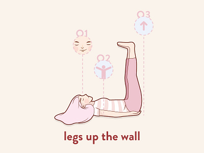 Elevate Your Body: Legs Up The Wall body clean health icons illustration mental health progress relaxation simple steps vector yoga