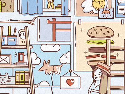 Lately / Photos WIP balloon burger cat icons illustration inspiration japan personal progress room sketch vector