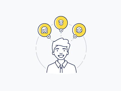 Onboarding / Presumi 2.0 avatar character friends icons illustration onboarding people profile refer rewards simple vector