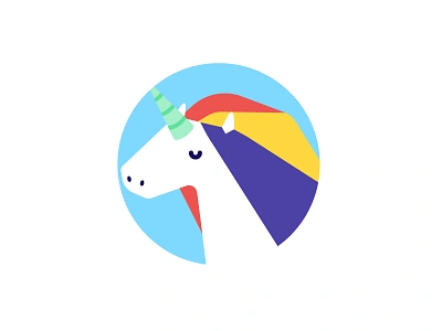 1/5 Unicorn account avatar experiment icons illustrator minimal profile rainbow simple unicorn vector work