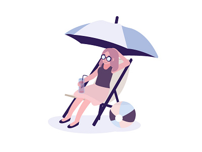 Dovetail: Sit back and relax beach character chill creative dovetail drink environment icons illustration relax technology umbrella