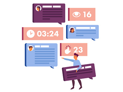 All the notifications! icons illustration jobs login notification onboarding product profile style vector video