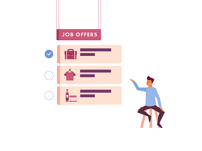 Look at those offers character icons illustration jobs login onboarding product profile style vector video