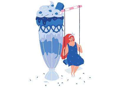 Milkshake • WIP character details drawing experiment food illustration illustrator sketch style swing vector wip