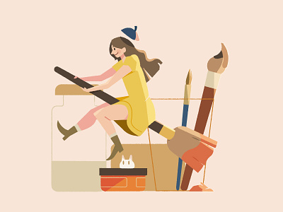 Pigment • Japan 2018 art brush character clean drawing girl icon icons illustration illustrator inspiration lighting painting progress sketch style vector warm wip witch