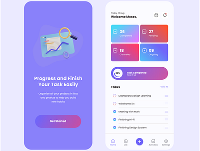 Task management App app design design graphic design mobile design ui ux