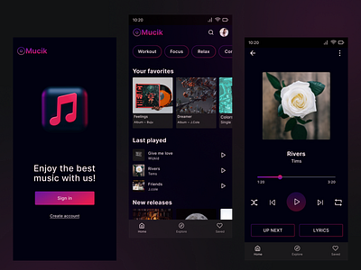 Music App app design appdesign branding design graphic design illustration logo ui ux