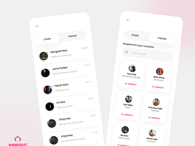 HANGOUT-CHAT SCREEN app design appdesign design graphic design mobile ui