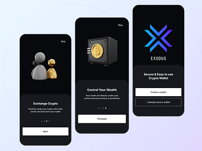 Onboarding Process appdesign branding crypto onboarding ui ux wallet