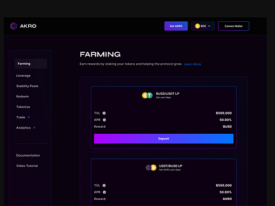 Yield Farming - Design Page