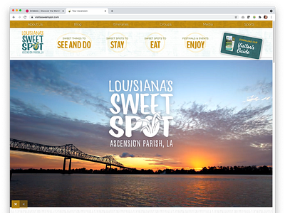 Website for Ascension Parish - Tourism art direction design ui ux website