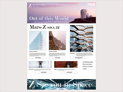 Mars-Z Homepage design galaxy homepage information page logo mars nav bar ui ux