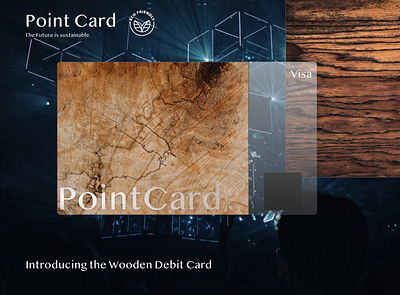 Point Card - Wooden card with fingerprint security branding card challenge credit card design design challenge logo materials rebound sustainable ui ux wood