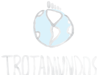 Trotamundos branding children earth foot logo world