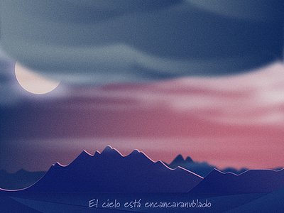 Encancaranublador cloudy landscape moon mountains night silohuette sky