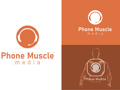 Phone Muscle Media logo branding design flat logo graphic design icon illustration logo ui ux vector