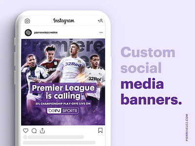 Premiere League - Social Media Banners 2019 art beinsports branding design digital digitalart football graphic graphicdesign illustration inspiration soccer sport sports design
