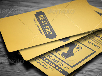 Creative Business Card V2 black business card card creative name card retro typography vintage yellow