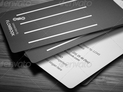 Flowbook Business Card black business card ceo card clean corporate design designers developer card name card premium card white