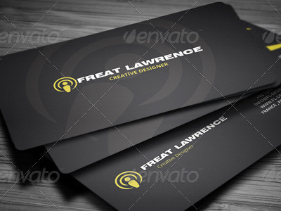 Black - yellow Business Card black business business card card clean corporate elegant layered minimal premium professional rounded corner yellow